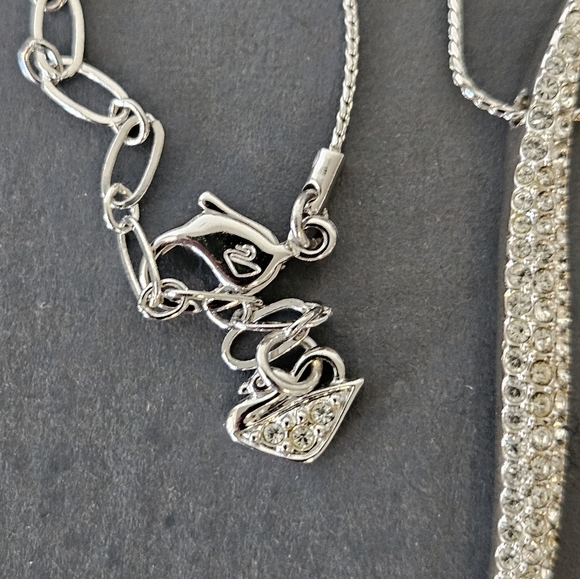 Swarovski Crystal Necklace and Earring Set - Silver - Picture 2 of 4